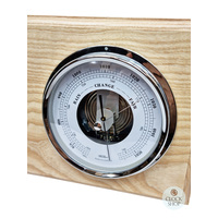 38cm Ash Nautical Weather Station With Quartz Time & Tide Clock & Barometer By FISCHER image