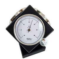 15cm Black Weather Station Cube With Barometer Thermometer & Hygrometer By FISCHER image