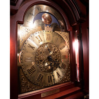207cm Mahogany Grandfather Clock With Triple Chime & Shelves By SCHNEIDER image
