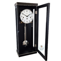 57cm Black 8 Day Mechanical Chiming Wall Clock By HERMLE image