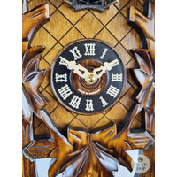 5 Leaf & Deer Battery Carved Cuckoo Clock 42cm By ENGSTLER image