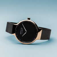 31mm Max Rene Collection Womens Watch With Black Dial & Strap & Rose Gold Case By BERING image