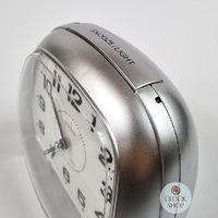 13cm Sensa-Light Silver Smartlite Silent Analogue Alarm Clock By ACCTIM image