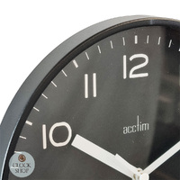 20cm Runwell Black Wall Clock By ACCTIM image