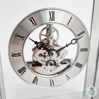 15.4cm Vermont Silver Battery Skeleton Table Clock By ACCTIM image