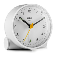 7cm White Analogue Alarm Clock By BRAUN image