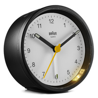 7.5cm Black & White Analogue Alarm Clock By BRAUN image