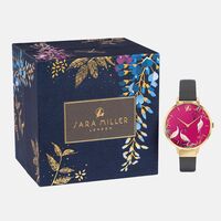 Gold Tahiti Collection Hot Pink Heron Dial By SARA MILLER image