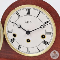 21cm Mahogany Mechanical Tambour Mantel Clock With Westminster Chime By AMS  image