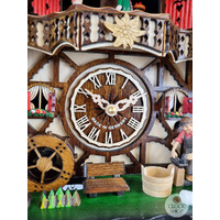 Blacksmith & Horse Battery Chalet Cuckoo Clock With Waterwheel & Dancers 33cm By ENGSTLER image