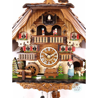 Bell Ringer & Waterwheel Battery Chalet Cuckoo Clock With Dancers 36cm By ENGSTLER image