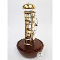 30cm Walnut Mechanical Skeleton Table Clock With Glass Dome & Bell Strike By HERMLE image