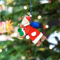 9cm Santa With Tree Hanging Decoration By Graupner image