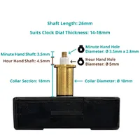 German High Torque Euroshaft Step Clock Movement By UTS (26mm Shaft) image