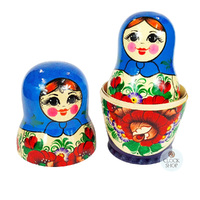 Kirov Russian Dolls- Blue Scarf & Purple Dress 26cm (Set Of 10) image