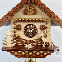 Forest Cabin Battery Chalet Kuckulino With Deer 18cm By TRENKLE image