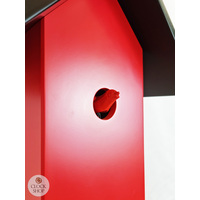 Red Bird House 8 Day Mechanical Modern Cuckoo Clock 41cm By ROMBA image