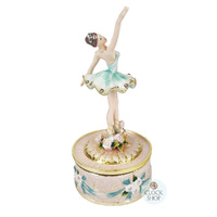 Blue & Pink Ballerina Figurine Enamel Music Box (Tchaikovsky- Swan Lake) image