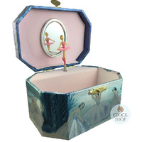 Blue Ballerina Musical Jewellery Chest With Dancing Ballerinas (Tchaikovsky- Swan Lake) image