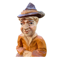 20cm Hand Carved Boy On Dunny German Incense Burner By Master Carver image