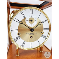 30cm Cherry Mechanical Table Clock With Westminster Chime By HERMLE image