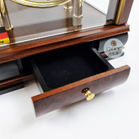 30cm Walnut Mechanical Table Clock With Westminster Chime By HERMLE image