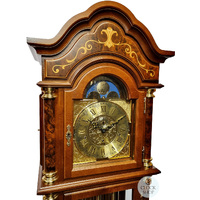 206cm Walnut Grandfather Clock With Triple Chime Tubular Bells & Wood Inlay By HERMLE image