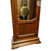 196cm Walnut Grandfather Clock With Westminster Chime & Moon Dial By HERMLE image