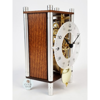 19cm Walnut Mechanical Skeleton Table Clock By HERMLE image