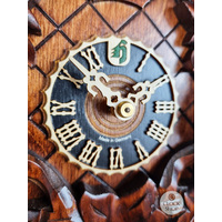 5 Leaf & Bird 1 Day Mechanical Carved Cuckoo Clock With Side Birds 35cm By HÖNES image