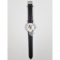 36mm Disney Icon Original Mickey Mouse Unisex Watch With Black Leather Band image