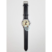40mm Disney Prime Original Mickey Mouse Unisex Watch With Black Leather Band image