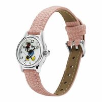 DISNEY Petite Minnie Mouse Watch With Pink Croco Leather Band  image
