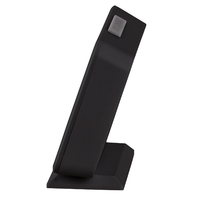 8cm Vega Black LCD Digital Alarm Clock With Weather Station By ACCTIM image