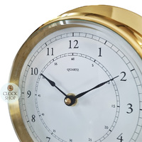 20cm Polished Brass Nautical Quartz Clock By FISCHER image