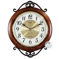 37cm Antique Style Round Wall Clock by AMS (Non-Chiming) image