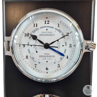 42cm Black Nautical Weather Station With Barometer & Quartz Time & Tide Clock By FISCHER image