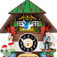 Swiss Heidi House Battery Chalet Kuckulino With Swinging Doll 14cm By ENGSTLER image