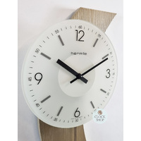 70cm Silver Wave Modern Wall Clock With Pendulum By HERMLE (Small Imperfections) image