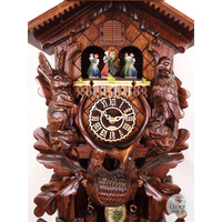 Before The Hunt Battery Carved Table Cuckoo Clock With Dancers 53cm By TRENKLE image