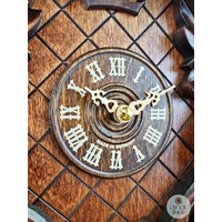 5 Leaf & Bird Battery Carved Cuckoo Clock With Side Birds 40cm By TRENKLE image