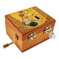 Wooden Hand Crank Music Box- The Kiss By Klimt (Beethoven- Fur Elise) image