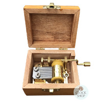 Wooden Hand Crank Music Box- The Kiss By Klimt (Vivaldi- Spring) image
