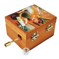 Wooden Hand Crank Music Box- Girls At The Piano By Renoir (Mozart- A Little Night Music) image