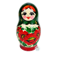 Kirov Russian Dolls- Green Scarf & Red Dress 15cm (Set Of 7) image