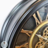 52.2cm Grant Black Moving Gear Wall Clock By COUNTRYFIELD image