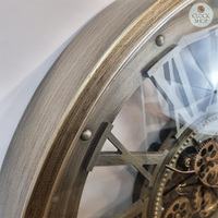 80cm Marinus Grey Moving Gear Wall Clock By COUNTRYFIELD image