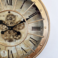 60cm Alford Copper Moving Gear Wall Clock By COUNTRYFIELD image