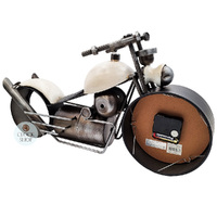 25cm White Motorbike Battery Table Clock By COUNTRYFIELD image