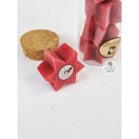 Pack of 5 Beeswax Star Candles- Red image